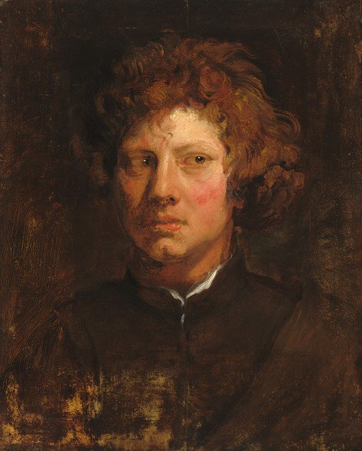 Portrait of a Young Man with Curly Hair