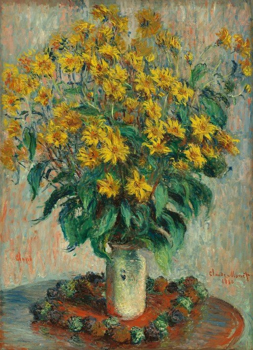 Vase of Sunflowers by Claude Monet