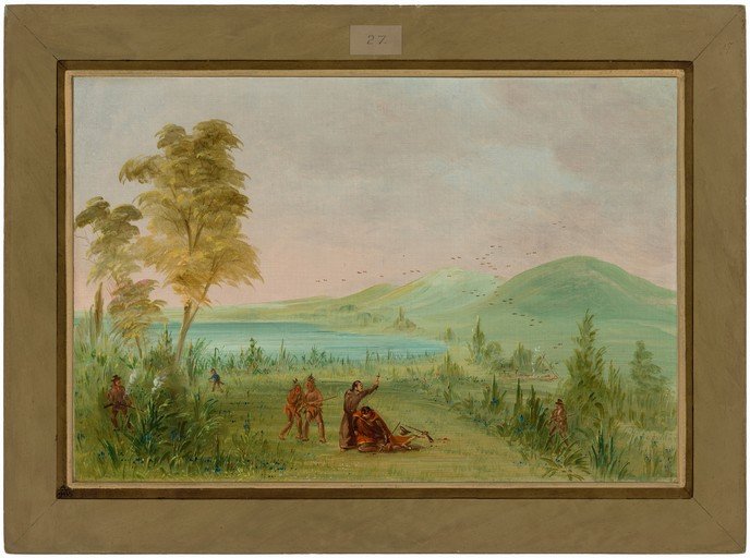 Native Americans and Settlers in a Landscape