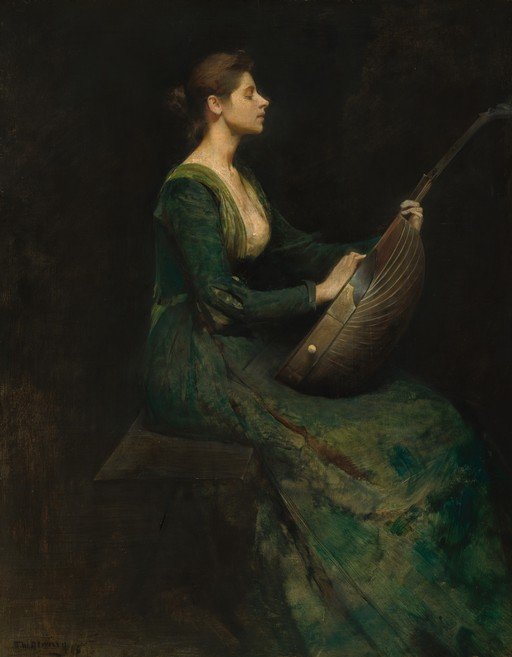 Woman Playing a Lute