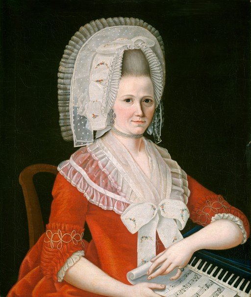 Portrait of a Woman with a Musical Score and Keyboard