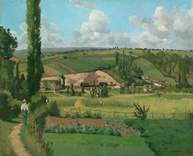 Camille Pissarro's "The Harvest at Eragny"