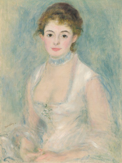 Portrait of a Woman in a White Dress