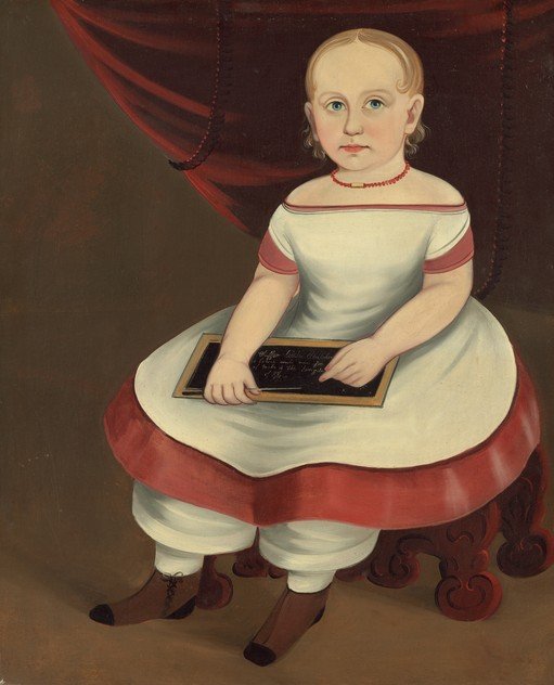Portrait of a Young Child with a Slate