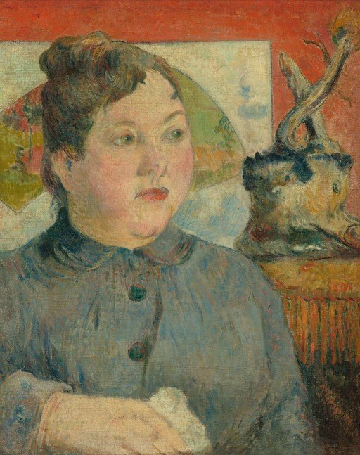 Portrait of a Woman with a Fan and Decorative Object