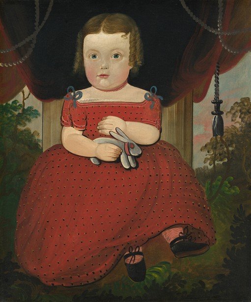 Child Portrait with Stuffed Rabbit