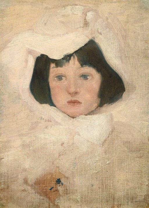 Portrait of a Young Girl in a White Bonnet