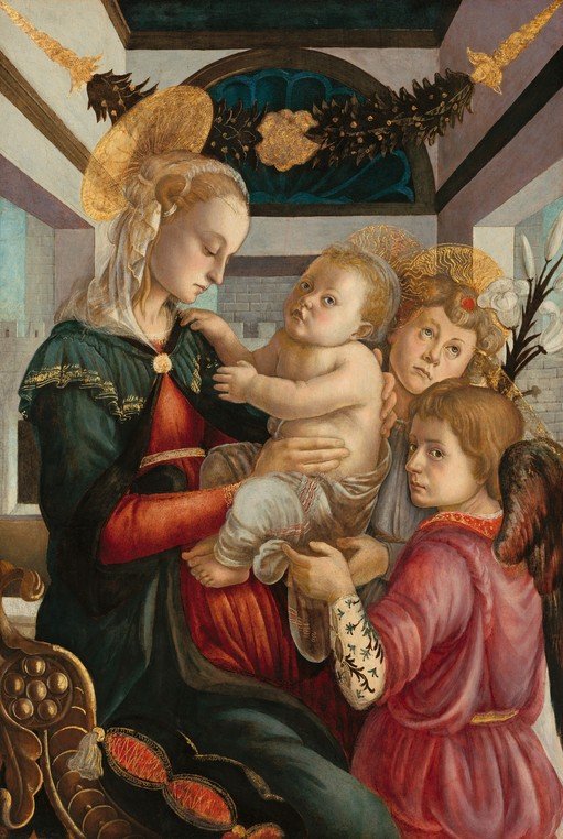 Madonna and Child with Two Angels