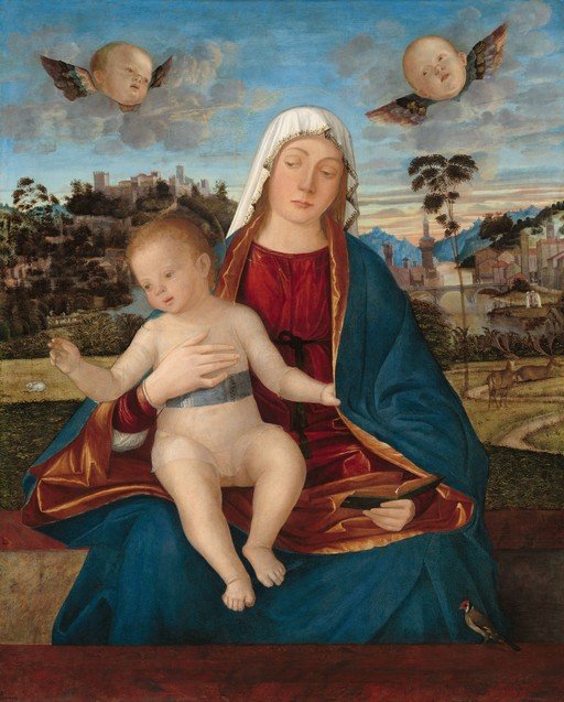 Madonna and Child with Two Cherubs and a Goldfinch