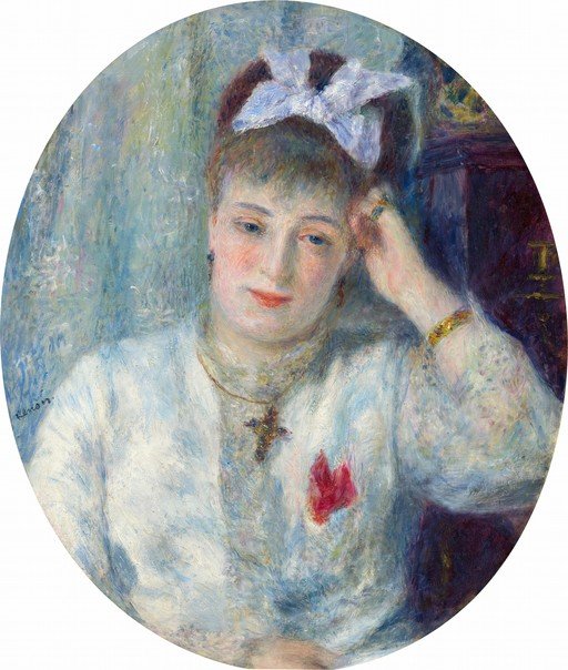 Portrait of a Woman with a Blue Bow