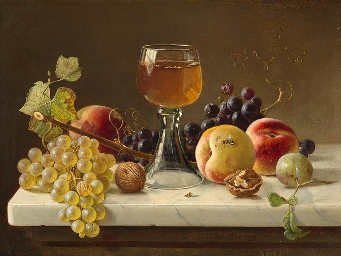 Still Life with Fruit, Wine, and a Bee