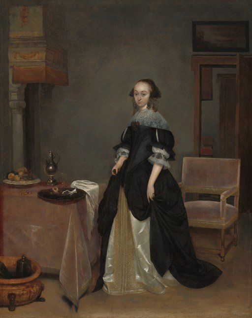 Portrait of a Woman in a Black Dress