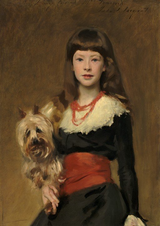 Portrait of a Young Girl with a Dog