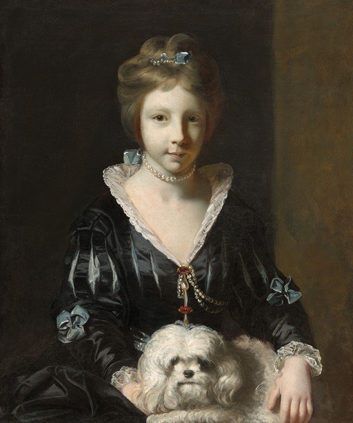 Portrait of a Young Girl with a Dog