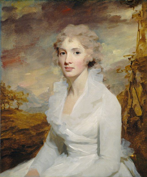 Portrait of a Young Woman in a White Dress