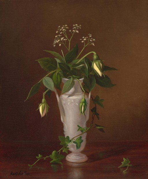 Still Life with Roses and Ivy in a Vase