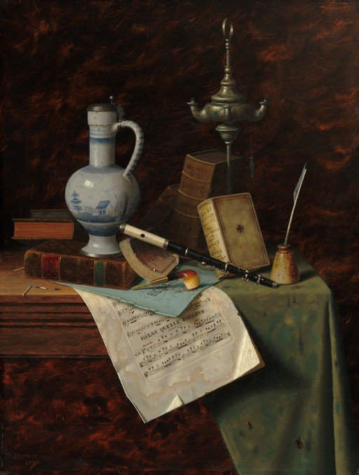 Still Life with Musical Instruments and Books