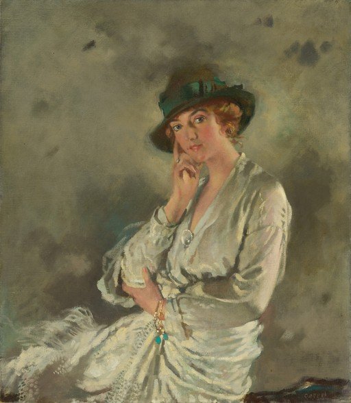 Portrait of a Woman in a Green Hat