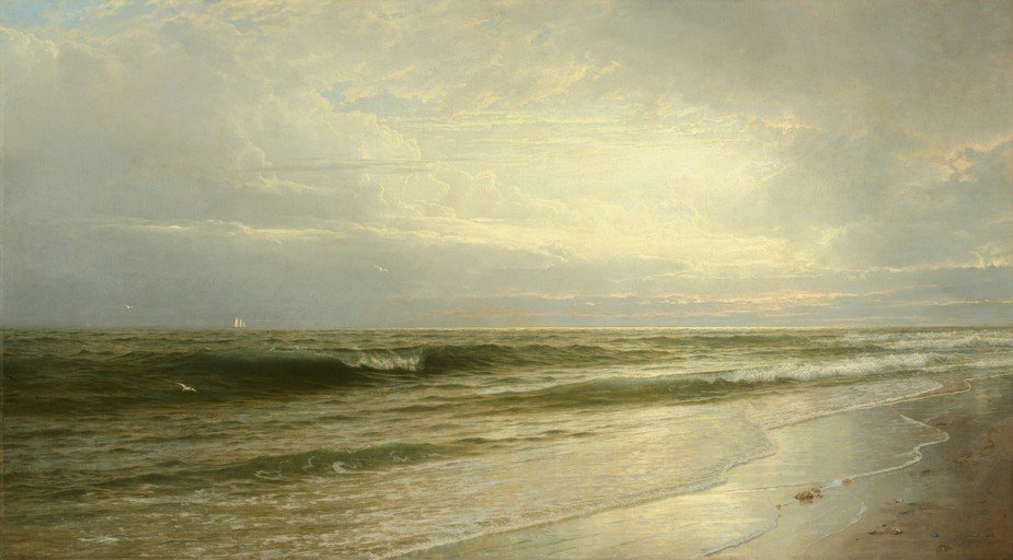 Seascape with Sailboats and Seagulls