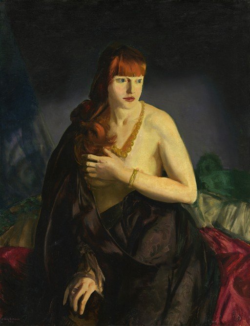 Woman with Red Hair and Gold Jewelry