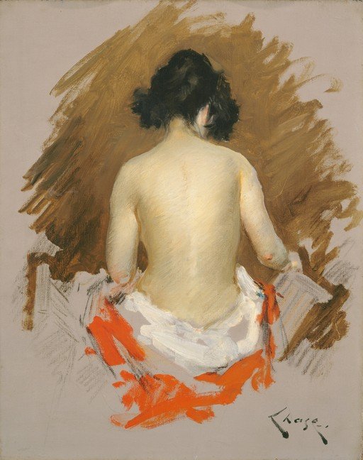 Impressionist Painting of a Woman's Back