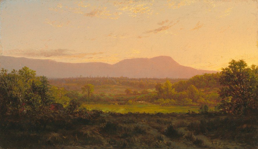 Hudson River School Landscape at Sunset