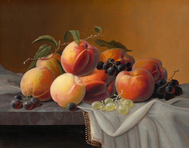 Still Life of Peaches and Grapes