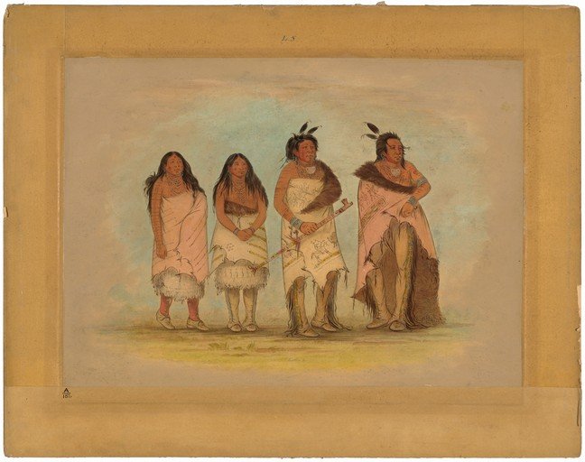 Native American Figures in Traditional Attire