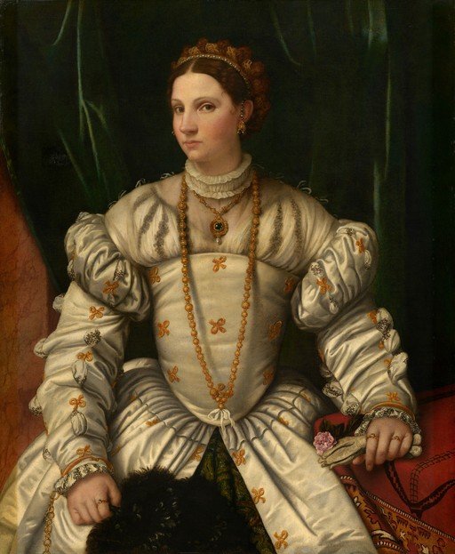 Portrait of a Lady in White Silk Gown