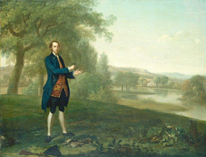 Portrait of a Gentleman Angler in a Landscape