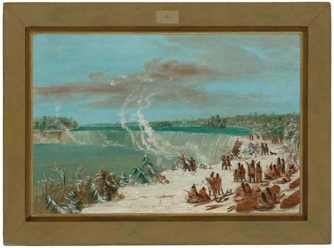 Niagara Falls in Winter with Indigenous People