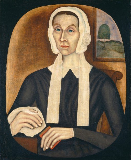 Portrait of a Woman in a Bonnet and Black Dress
