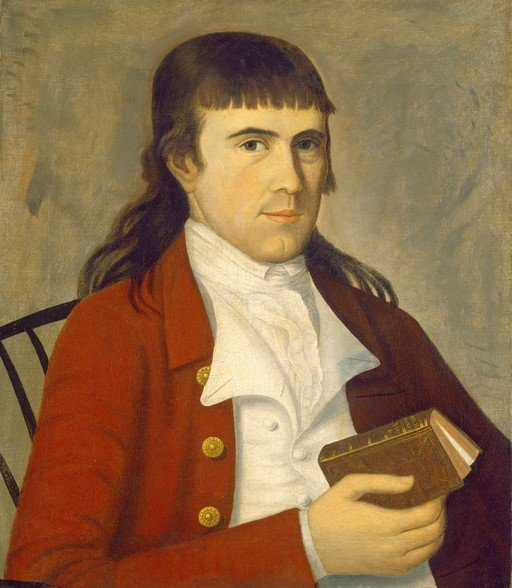 Portrait of a Man in a Red Coat Holding a Book