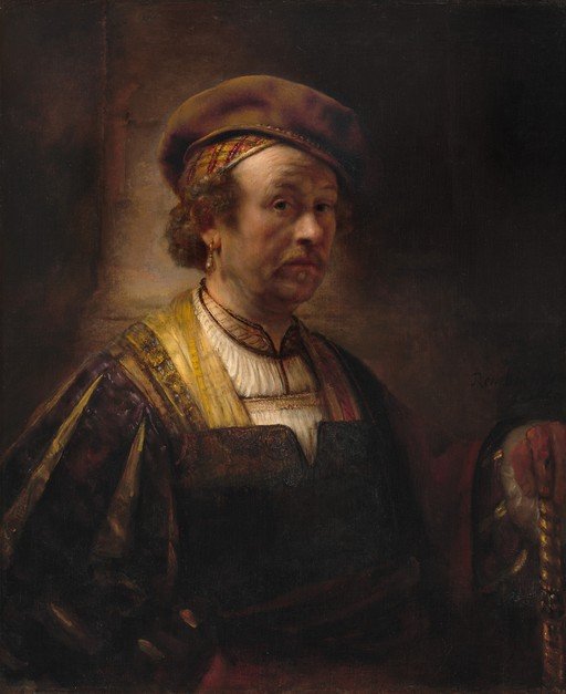 Rembrandt's Self-Portrait with Beret and Fur-Lined Robe