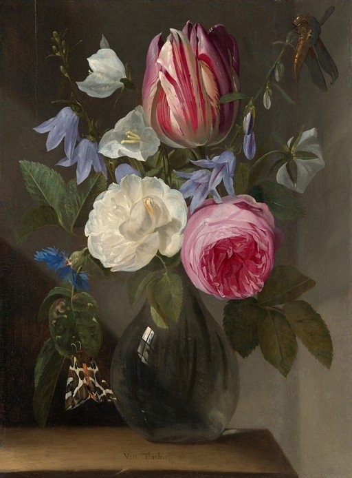 Still Life with Flowers, Insects, and a Dragonfly