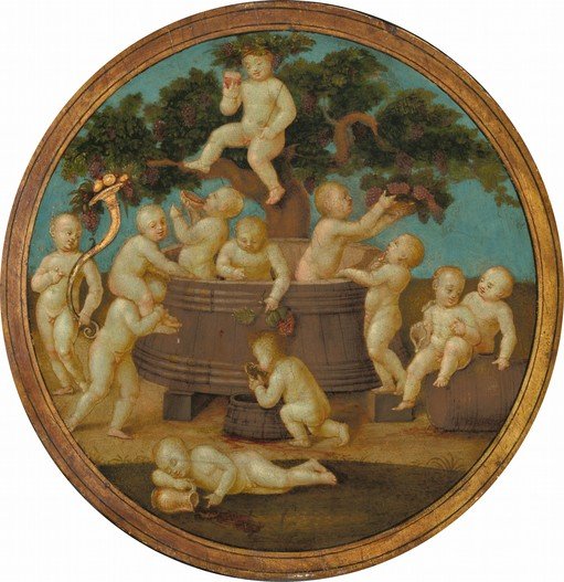 Putti Reveling in a Vineyard Scene