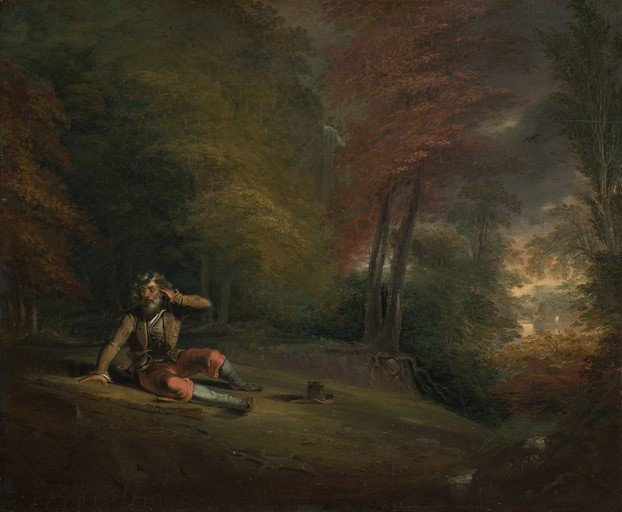 Man in a Forest Landscape