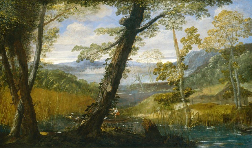 Pastoral Landscape with a Fisherman in a Boat