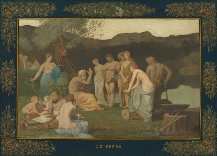 Le Repos: A Classical Scene of Rest and Reflection