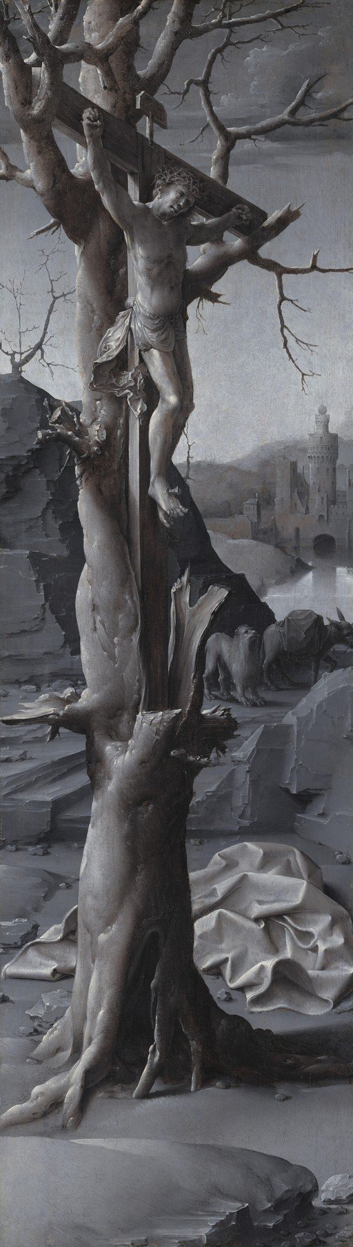 Crucifixion of Christ with Landscape and Castle