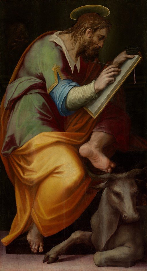 Saint Mark Writing, with his Symbol the Ox