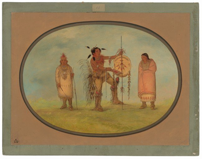 Native American Men and Woman in Traditional Attire