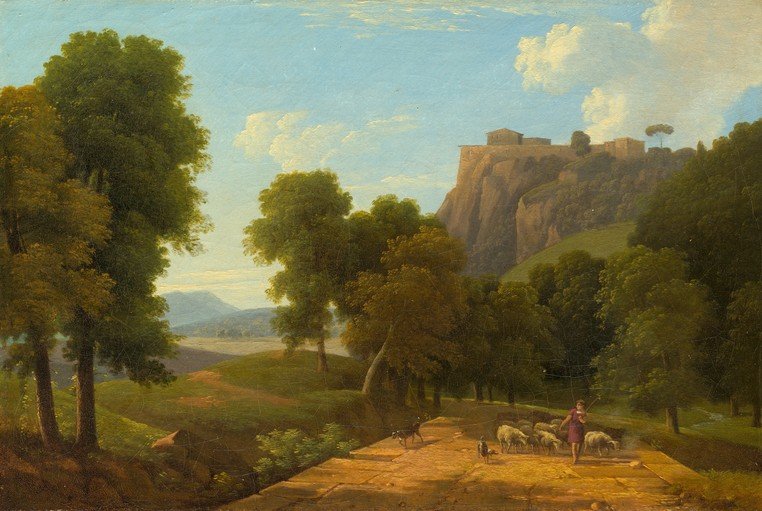 Pastoral Landscape with Shepherd and Flock
