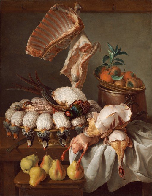 Abundant Still Life of Game, Fruit, and Meat