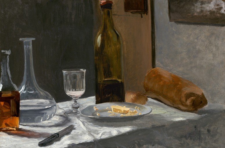 Still Life with Bread, Cheese, and Wine