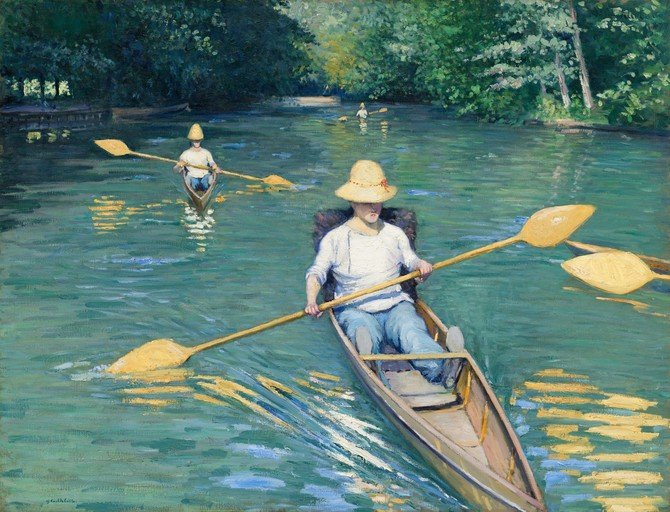 People Canoeing on a River
