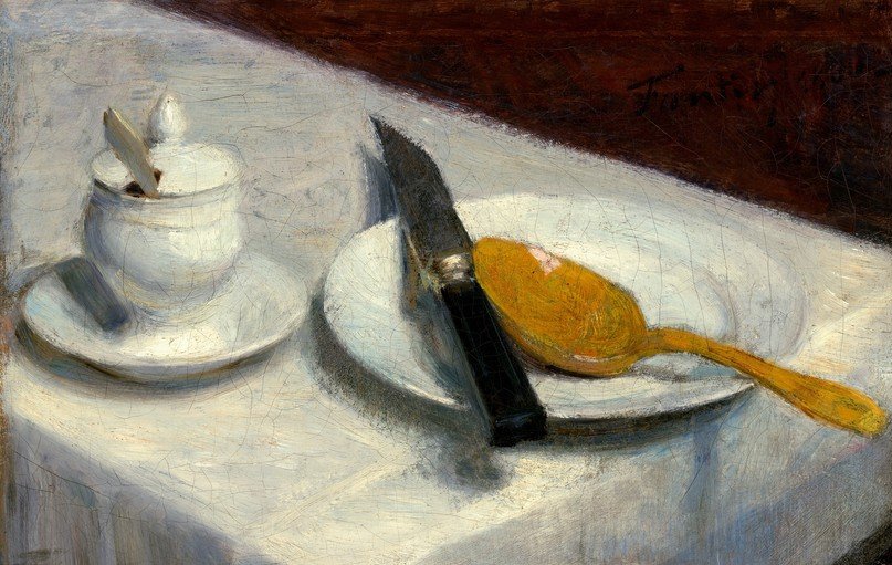 Still Life with Knife, Spoon, and Sugar Bowl