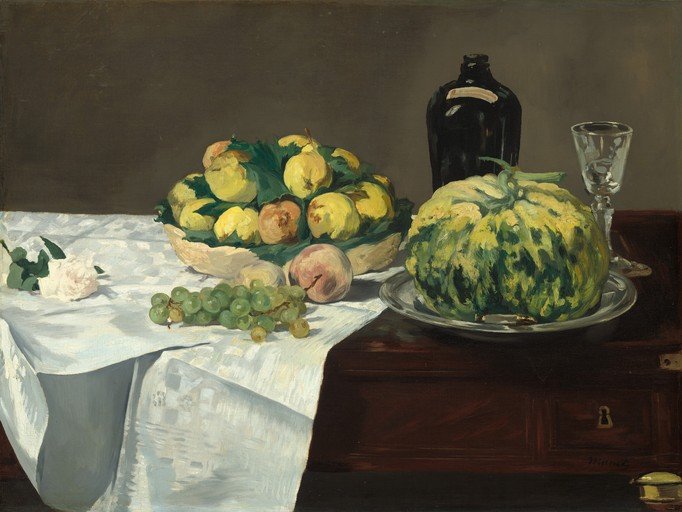 Still Life with Fruit, Bottle, and Glass