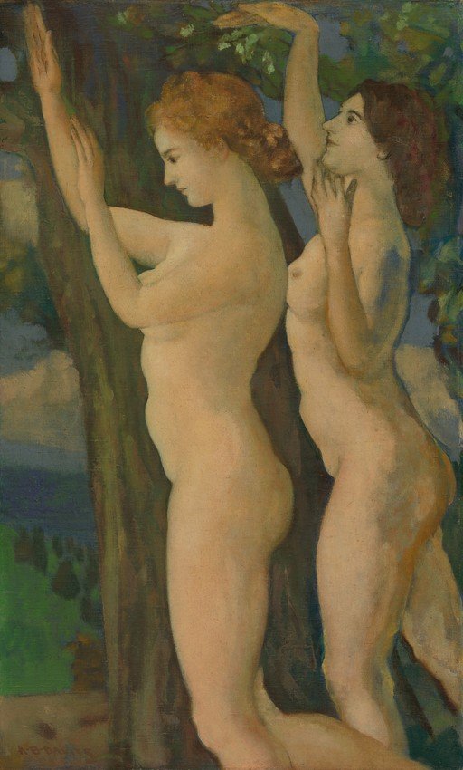 Two Nude Women in a Natural Setting