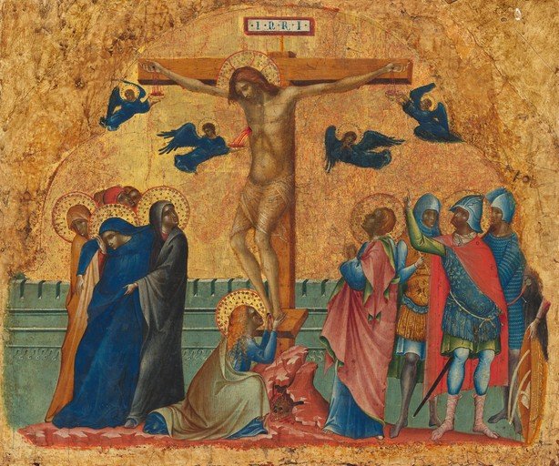 Crucifixion of Jesus Christ with Angels and Mourners